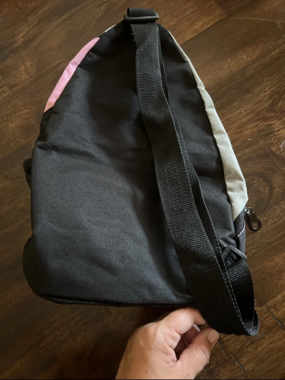 Target Pink and Black Sling Backpack with Bullseye Logo